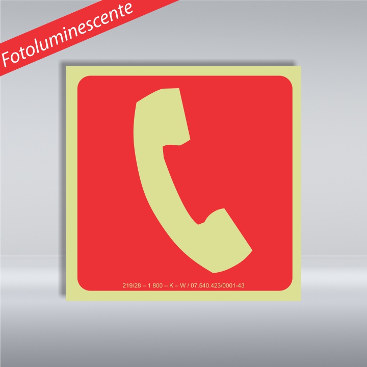 PLACA TELEFONE OU INTERFONE DE EMERGÊNCIA - PVC - FOTOLUMINESCENTE